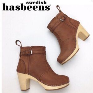 Swedish Hasbeens High-Heeled Jodhpur in Chocolate Brown Nubuck, 37